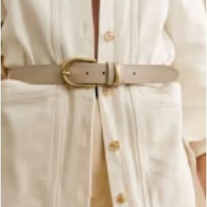 Sezane Cream and Gold Leather Belt Classic Accessory